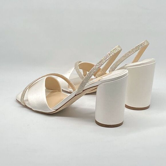 Jimmy Choo Plum Satin & Glitter Slingback Sandals size 39.5 - Picture 9 of 13